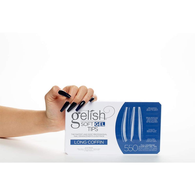 Gelish Soft Gel™ Tips - 550 Count Professional Quality Press on Nails Extension for Strong, Long-Lasting Manicures – Easy Application, Natural Look, Pre-shaped False Nail (Long Coffin) - Image 3